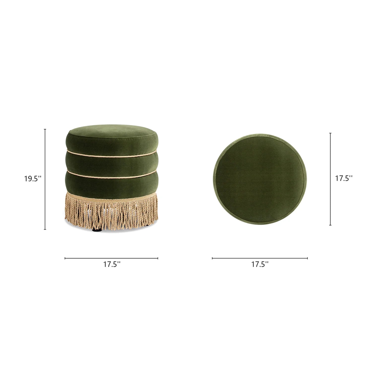 Luxury Upholstered Modern Velvet Ottoman European Style for Villa