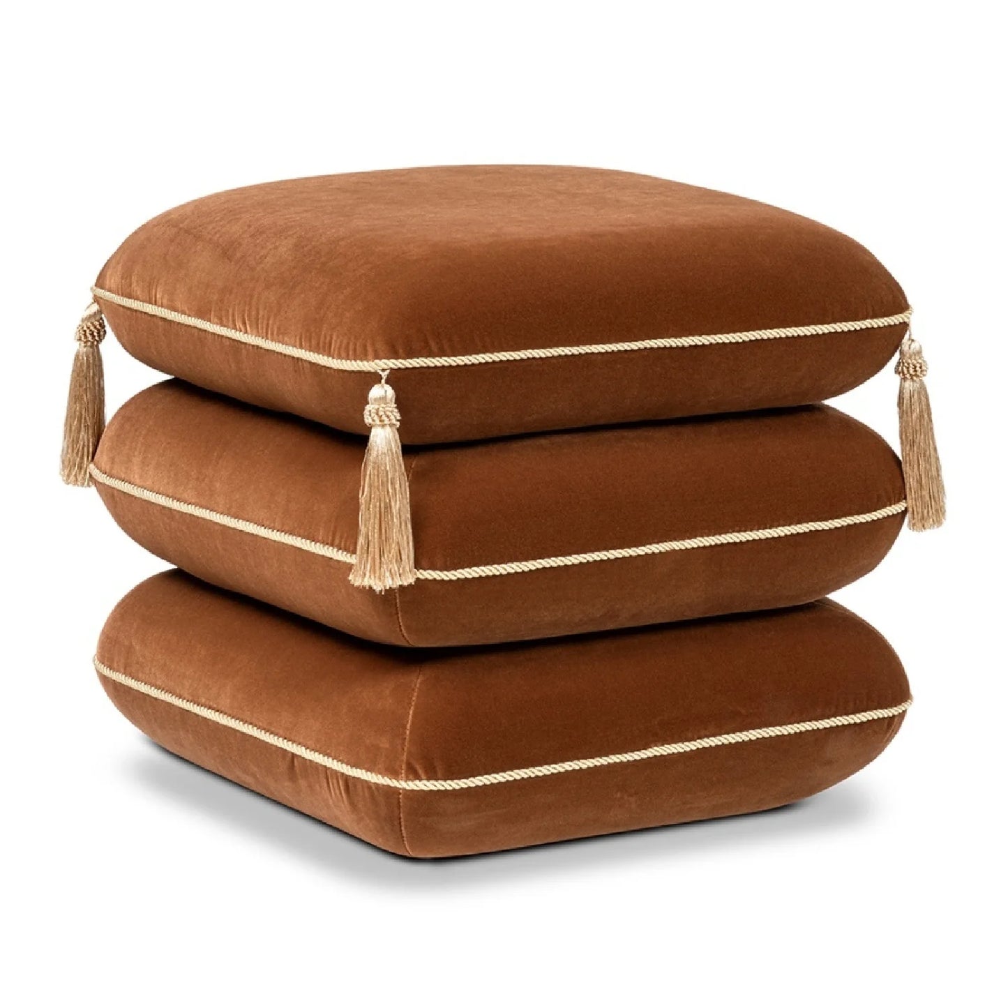 Luxury Upholstered Modern Velvet Ottoman European Style for Villa