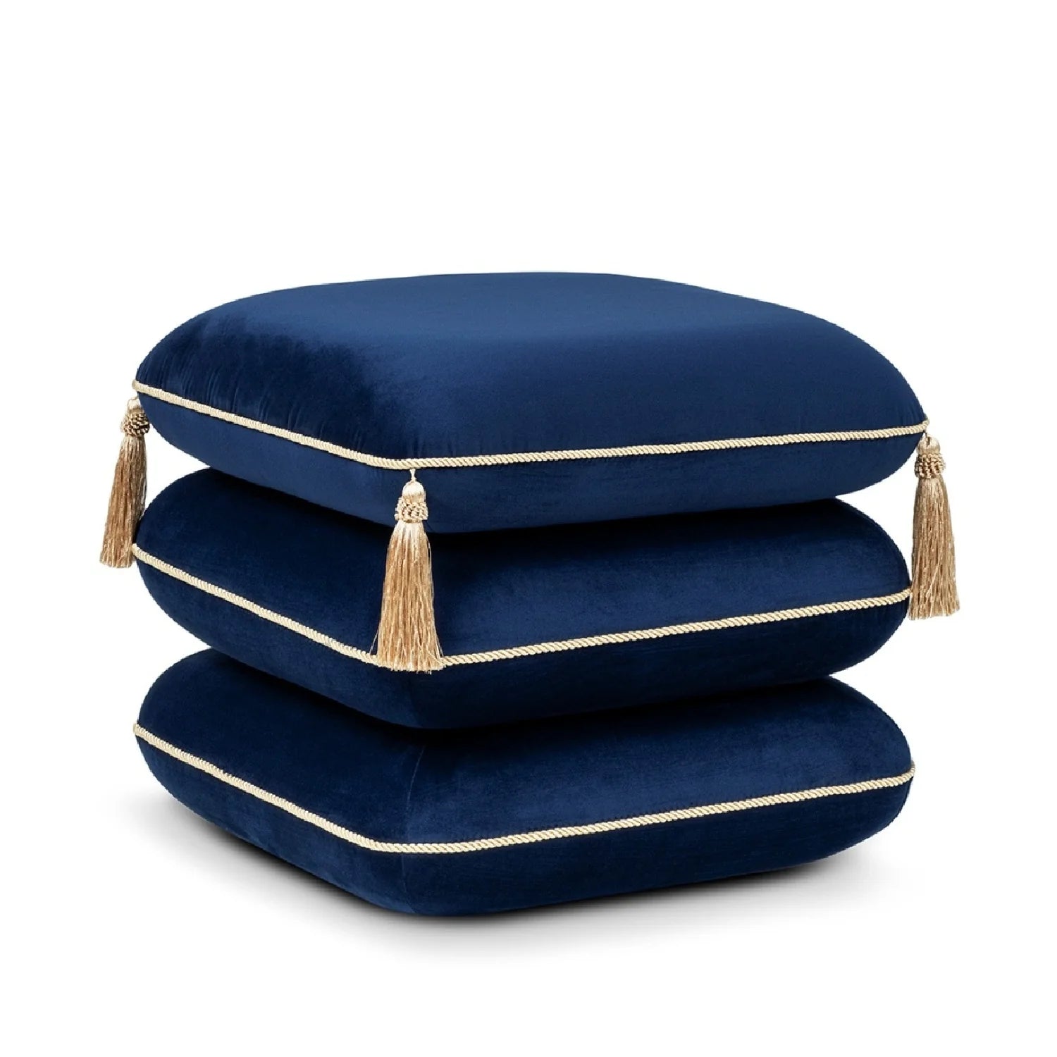 Luxury Upholstered Modern Velvet Ottoman European Style for Villa