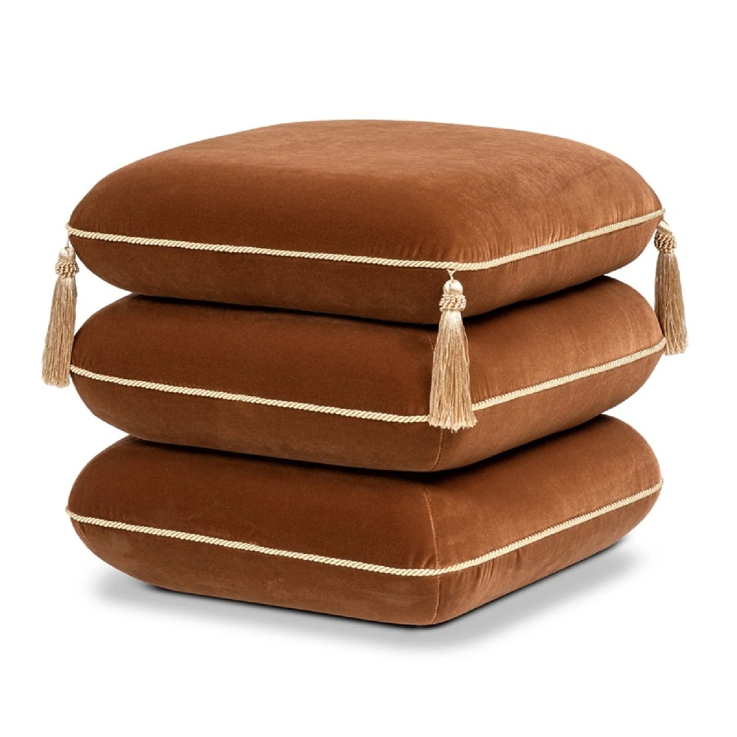 Luxury Upholstered Modern Velvet Ottoman European Style for Villa
