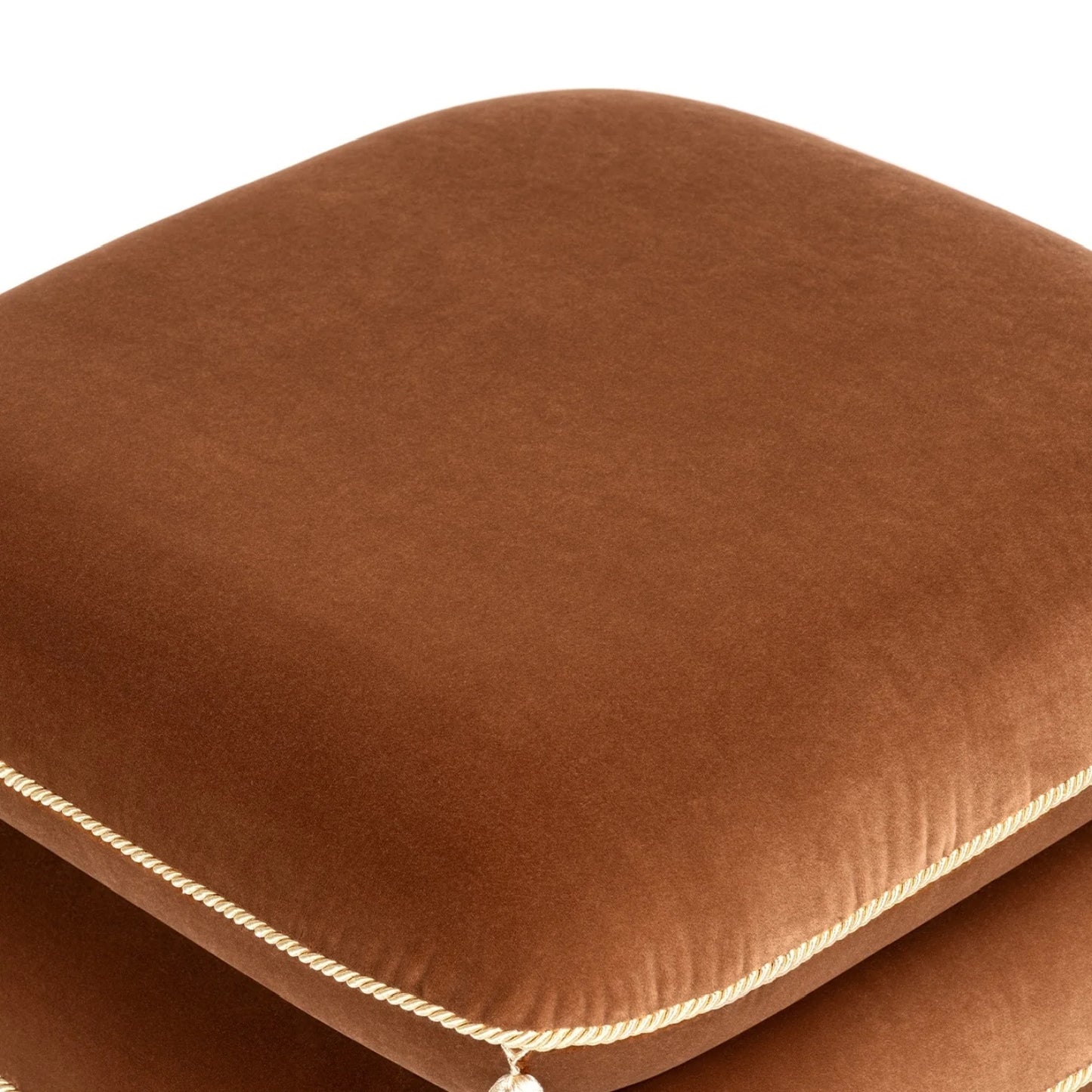 Luxury Upholstered Modern Velvet Ottoman European Style for Villa