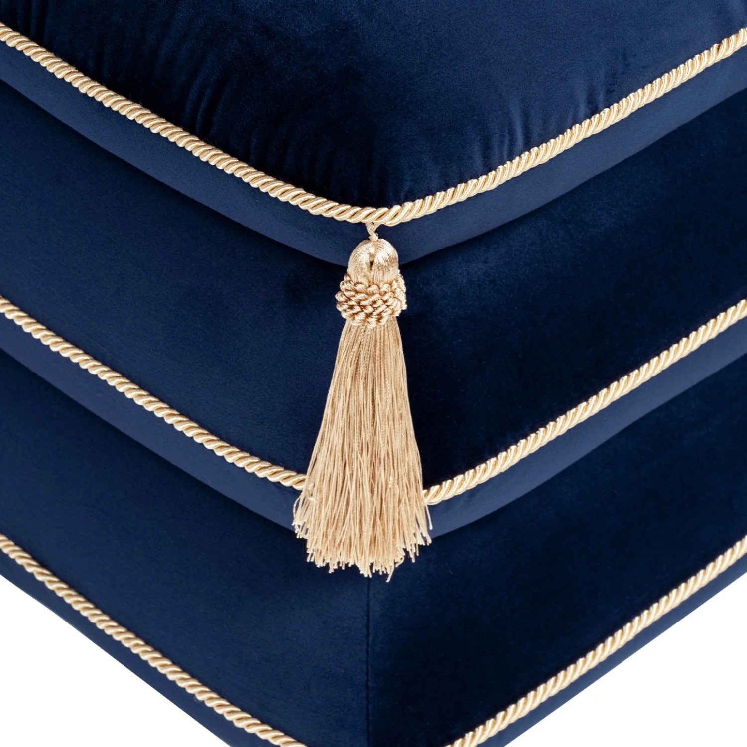 Luxury Upholstered Modern Velvet Ottoman European Style for Villa
