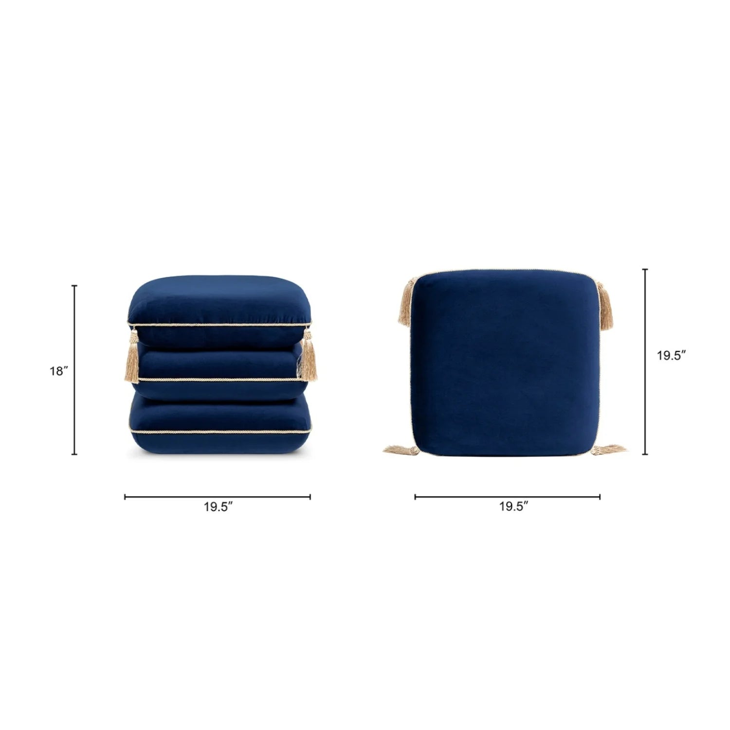 Luxury Upholstered Modern Velvet Ottoman European Style for Villa