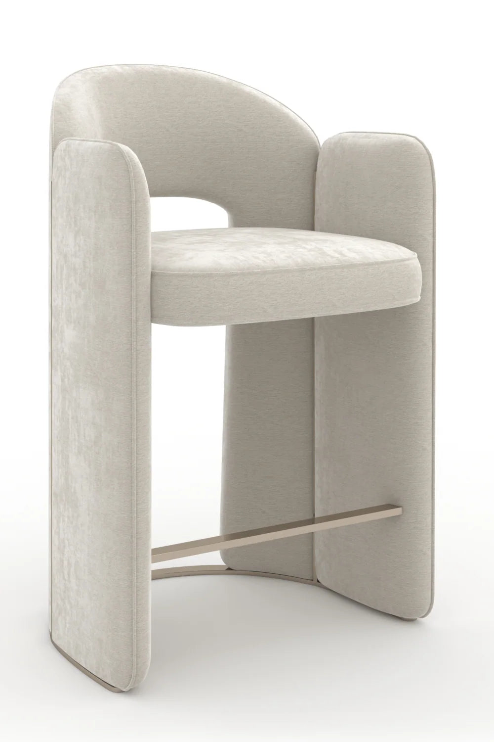 Luxury Upholstered Modern White Counter Stool European Style for Villa
