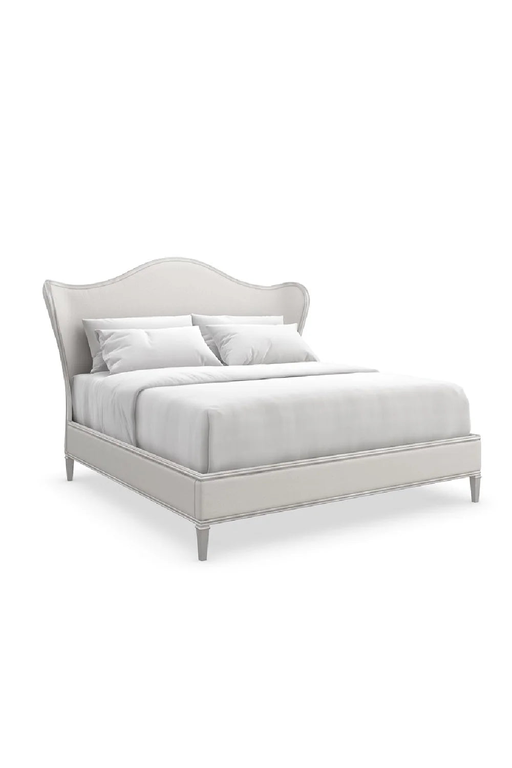 Luxury Upholstered Modern White King Bed European Style for Villa