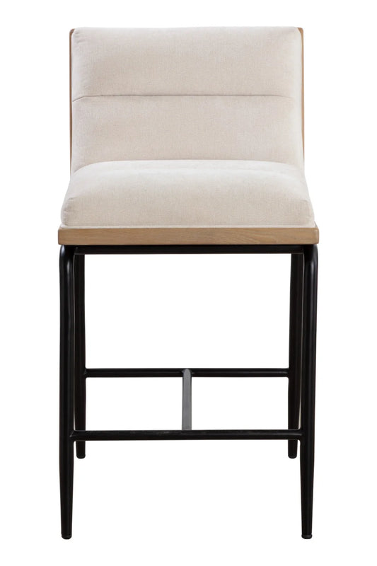 Luxury Upholstered Modern White Muslin Counter Stool European Style for Villa