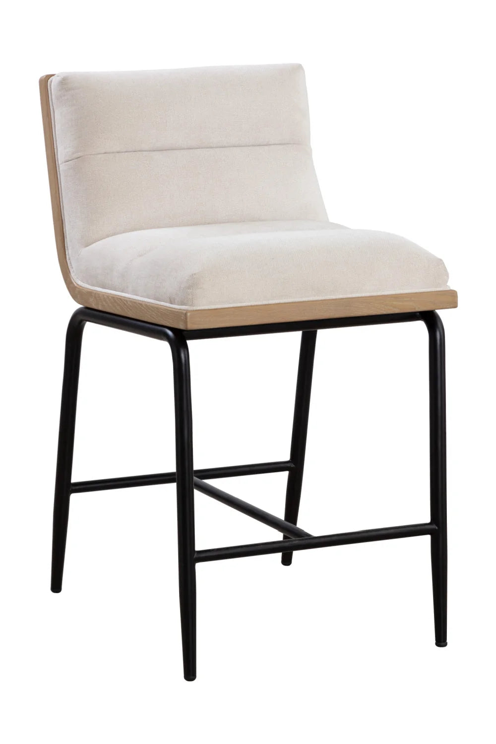 Luxury Upholstered Modern White Muslin Counter Stool European Style for Villa