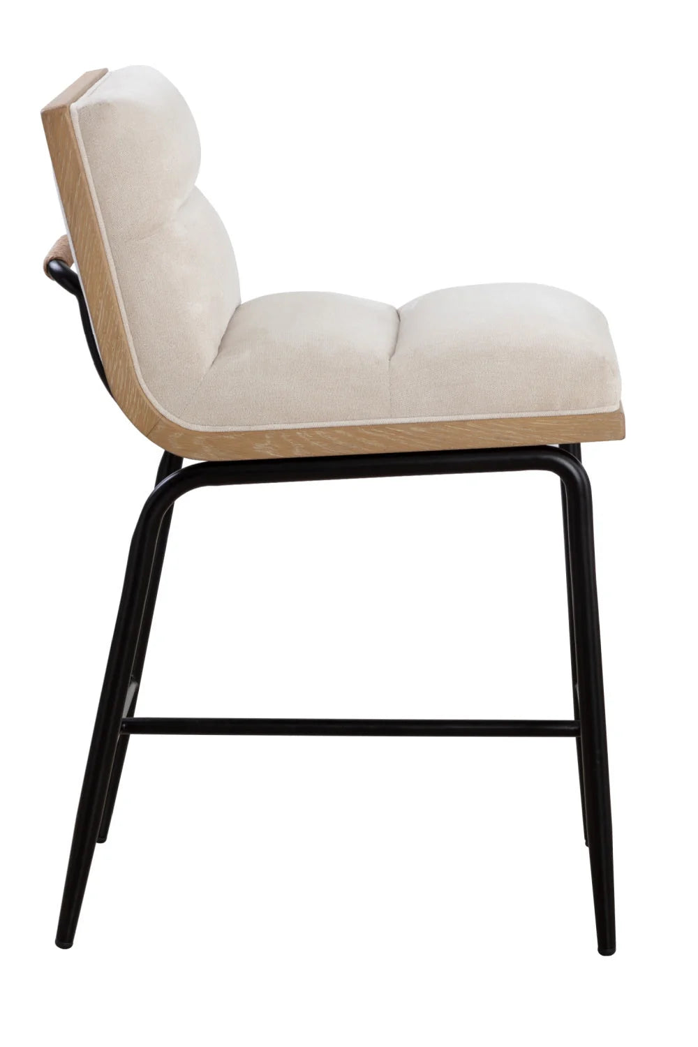 Luxury Upholstered Modern White Muslin Counter Stool European Style for Villa