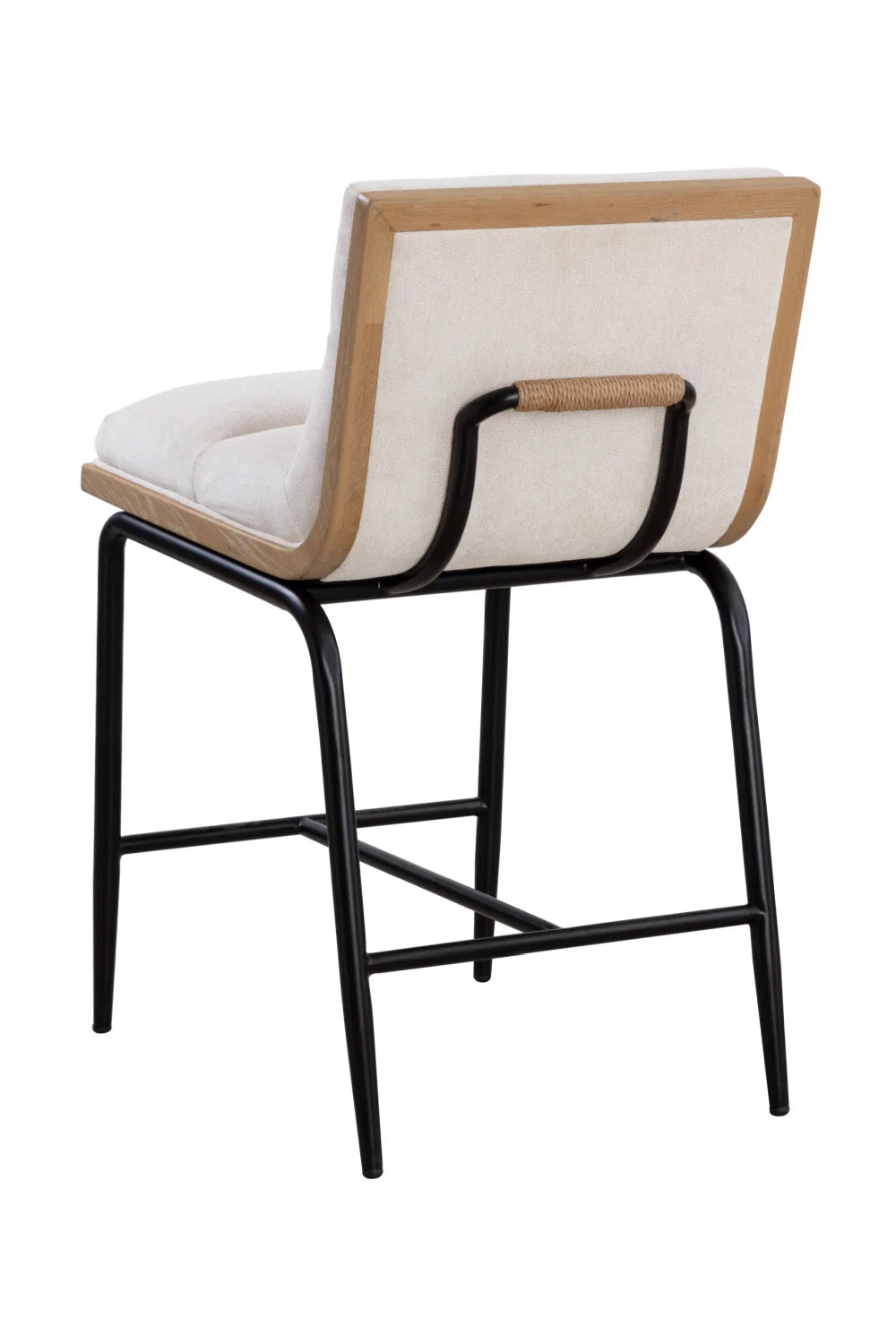 Luxury Upholstered Modern White Muslin Counter Stool European Style for Villa