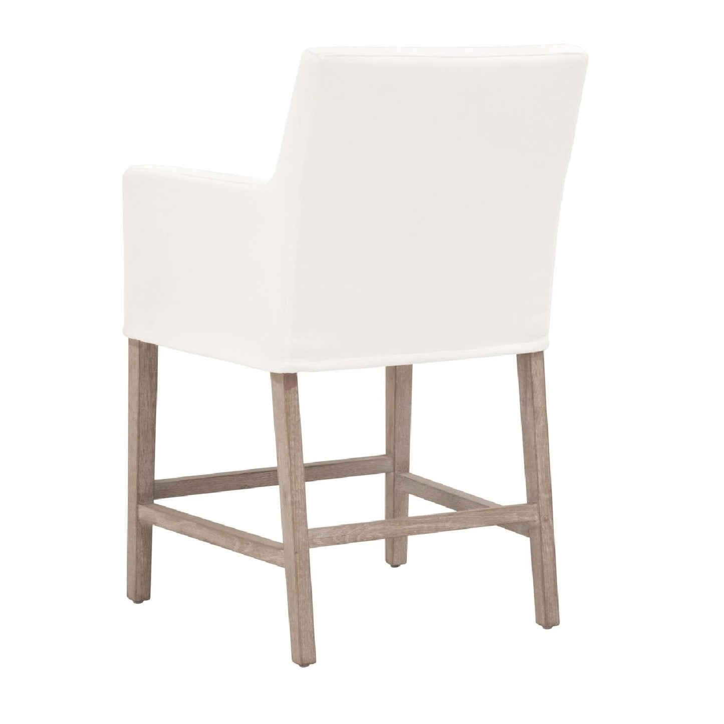 Luxury Upholstered Modern White Slipcover Counter Stool European Style for Villa