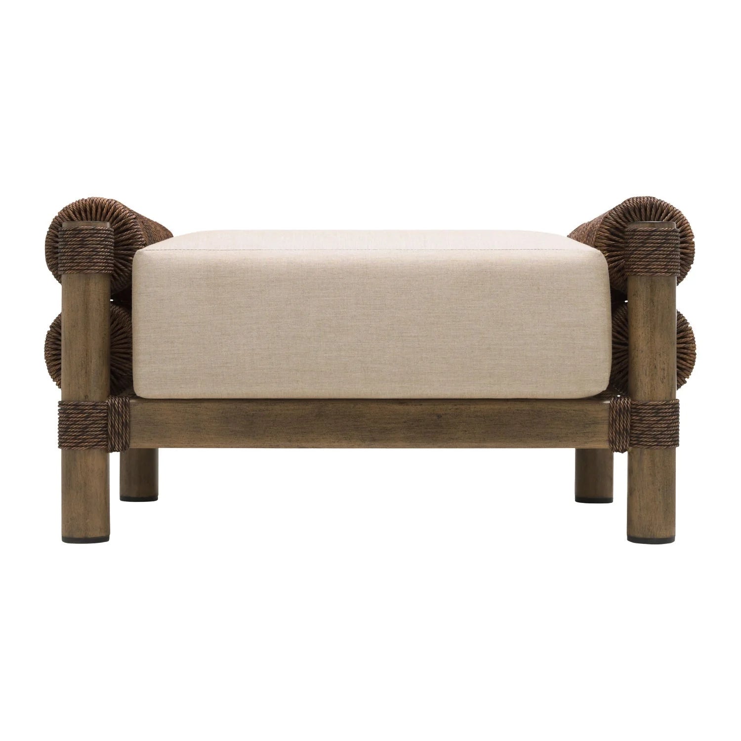 Luxury Upholstered Modern Wicker Ottoman European Style for Villa