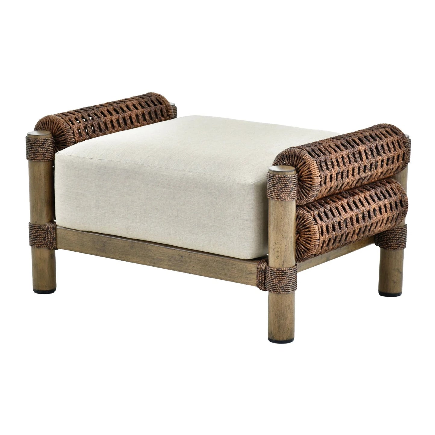 Luxury Upholstered Modern Wicker Ottoman European Style for Villa