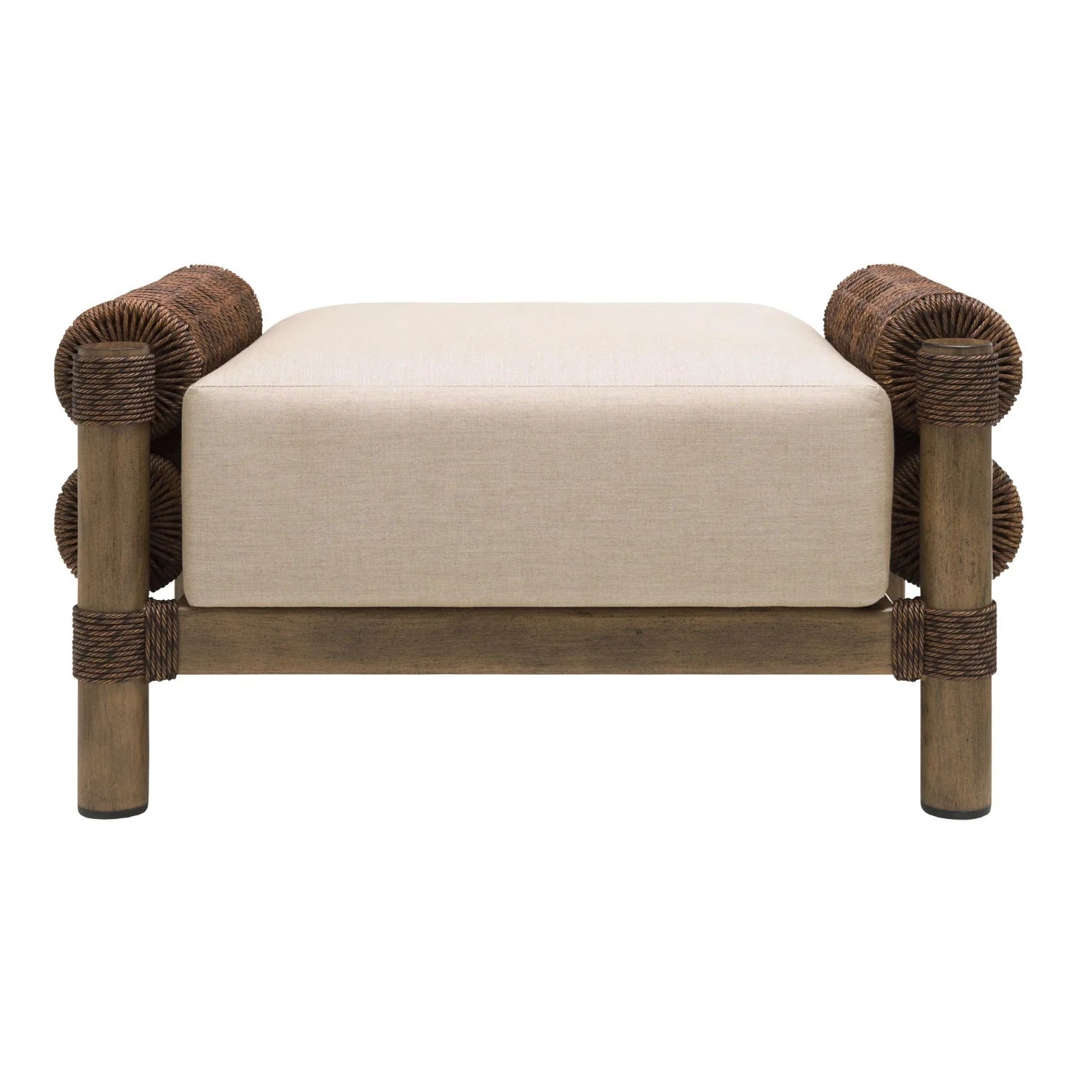 Luxury Upholstered Modern Wicker Ottoman European Style for Villa