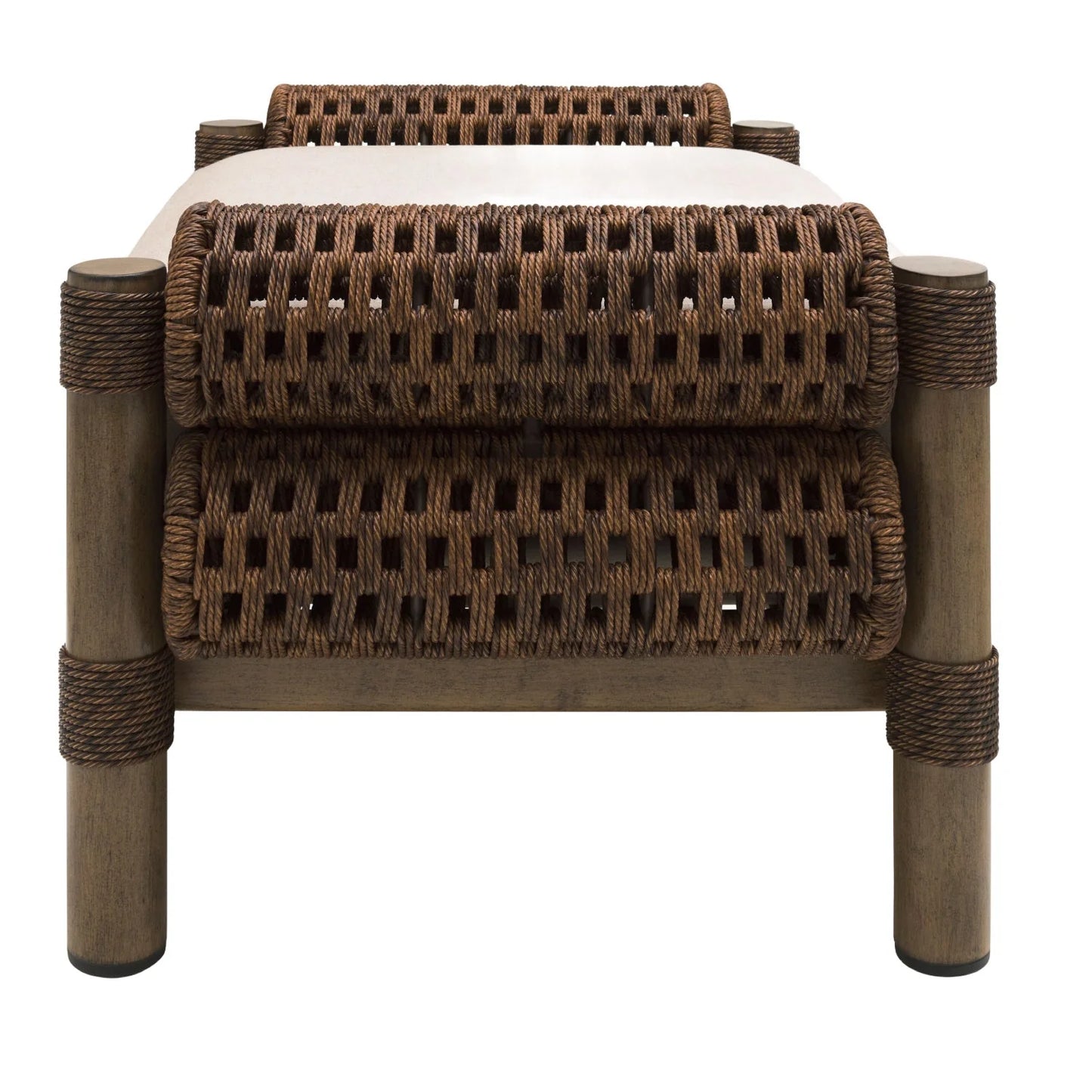 Luxury Upholstered Modern Wicker Ottoman European Style for Villa