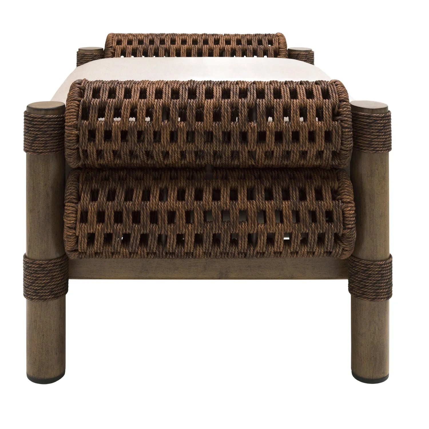 Luxury Upholstered Modern Wicker Ottoman European Style for Villa