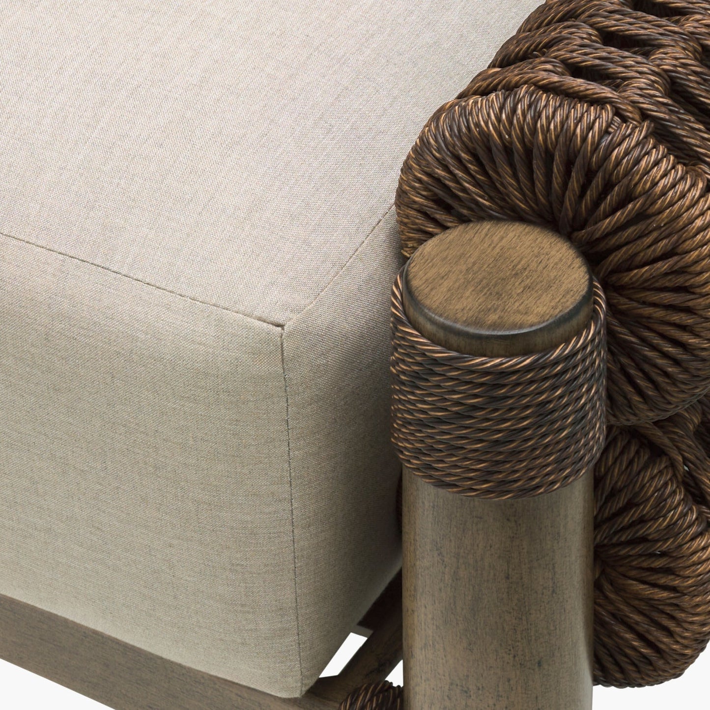 Luxury Upholstered Modern Wicker Ottoman European Style for Villa