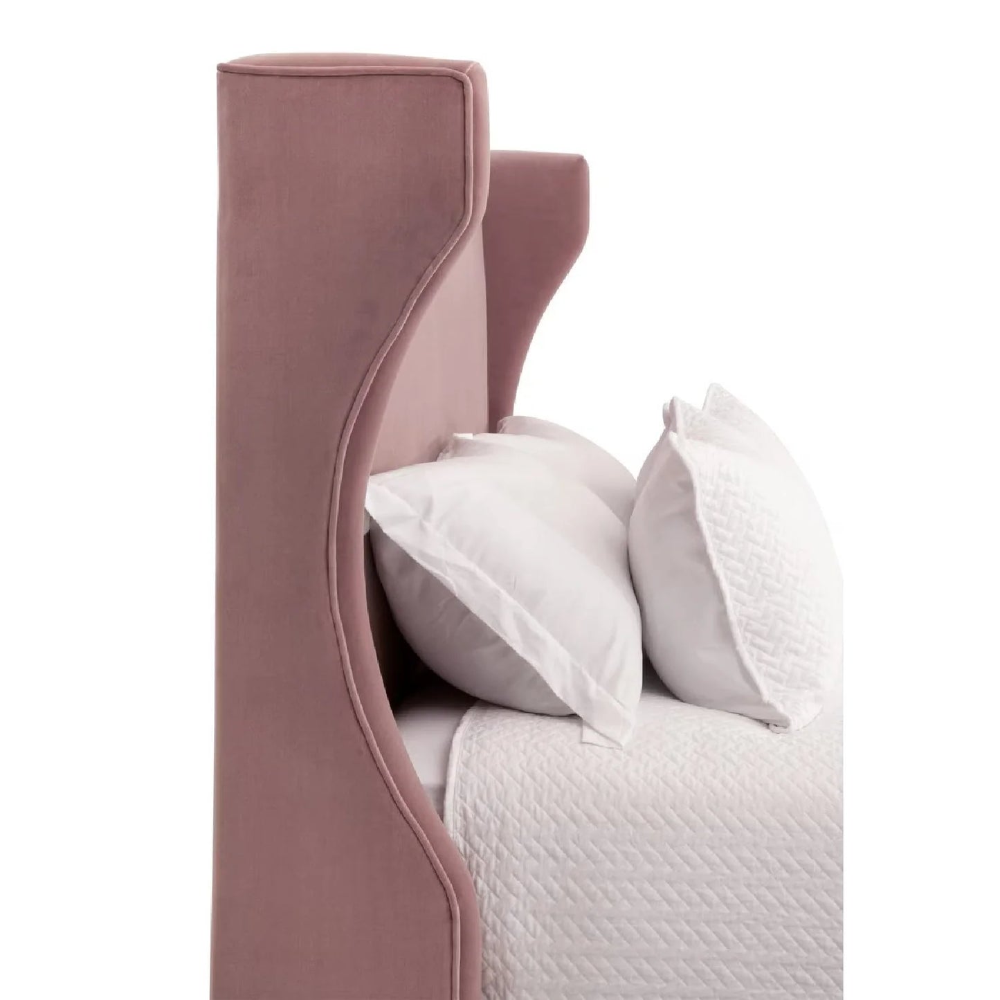 Luxury Upholstered Modern Wingback Bed European Style for Villa