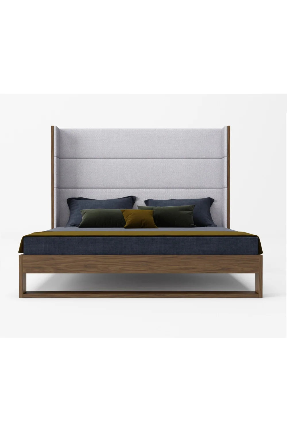 Luxury Upholstered Modern Wingback Bed European Style for Villa
