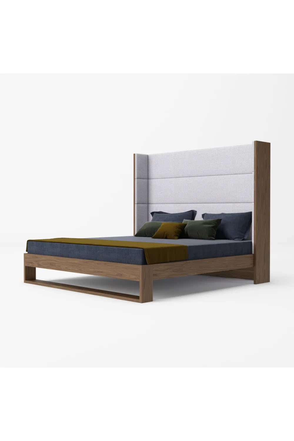 Luxury Upholstered Modern Wingback Bed European Style for Villa