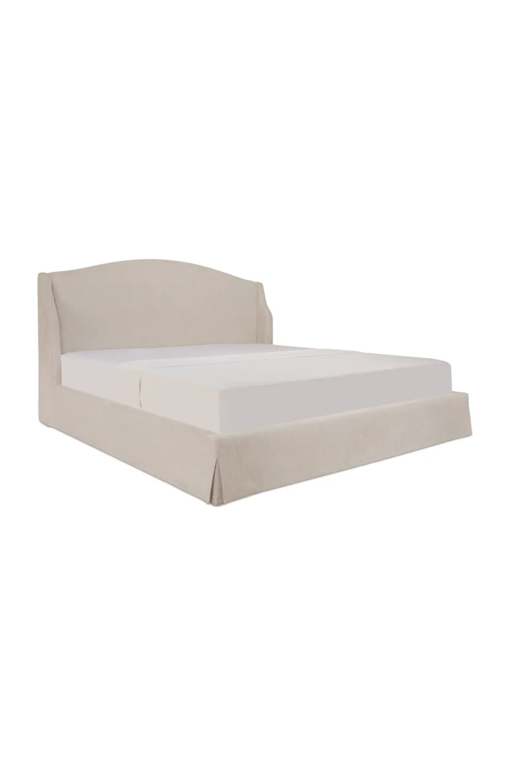 Luxury Upholstered Modern Wingback Storage Bed European Style for Villa