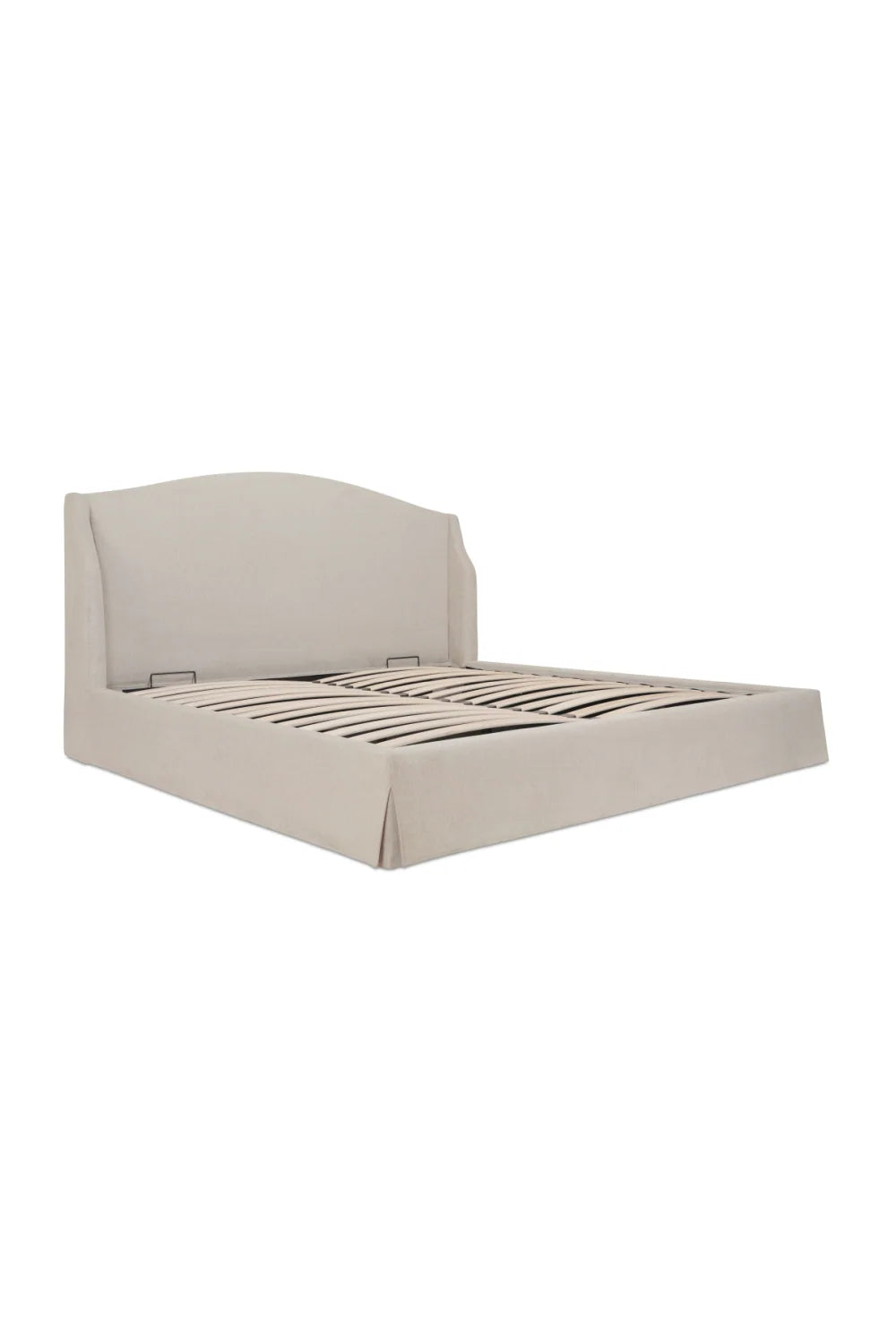 Luxury Upholstered Modern Wingback Storage Bed European Style for Villa