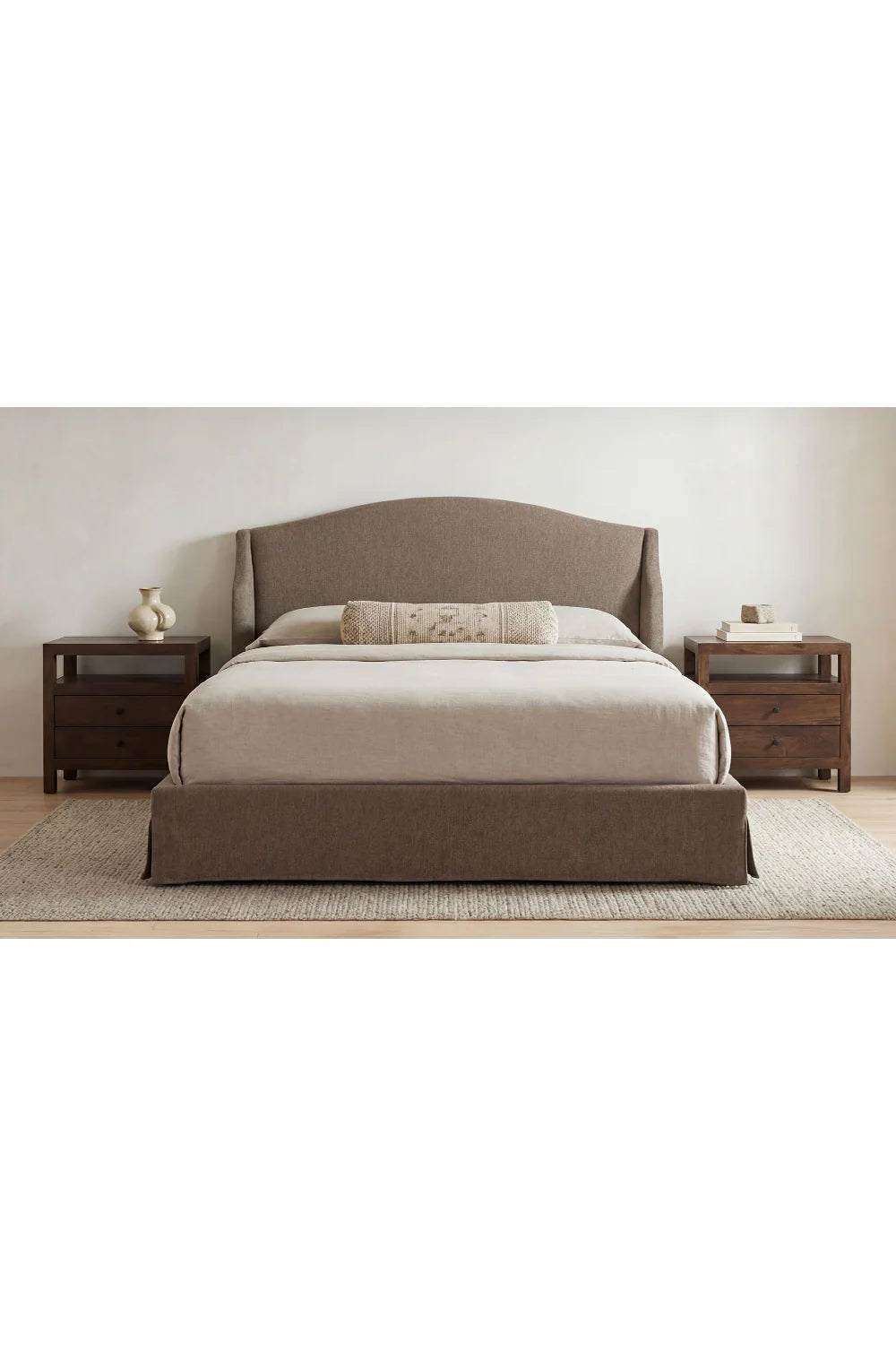 Luxury Upholstered Modern Wingback Storage Bed European Style for Villa
