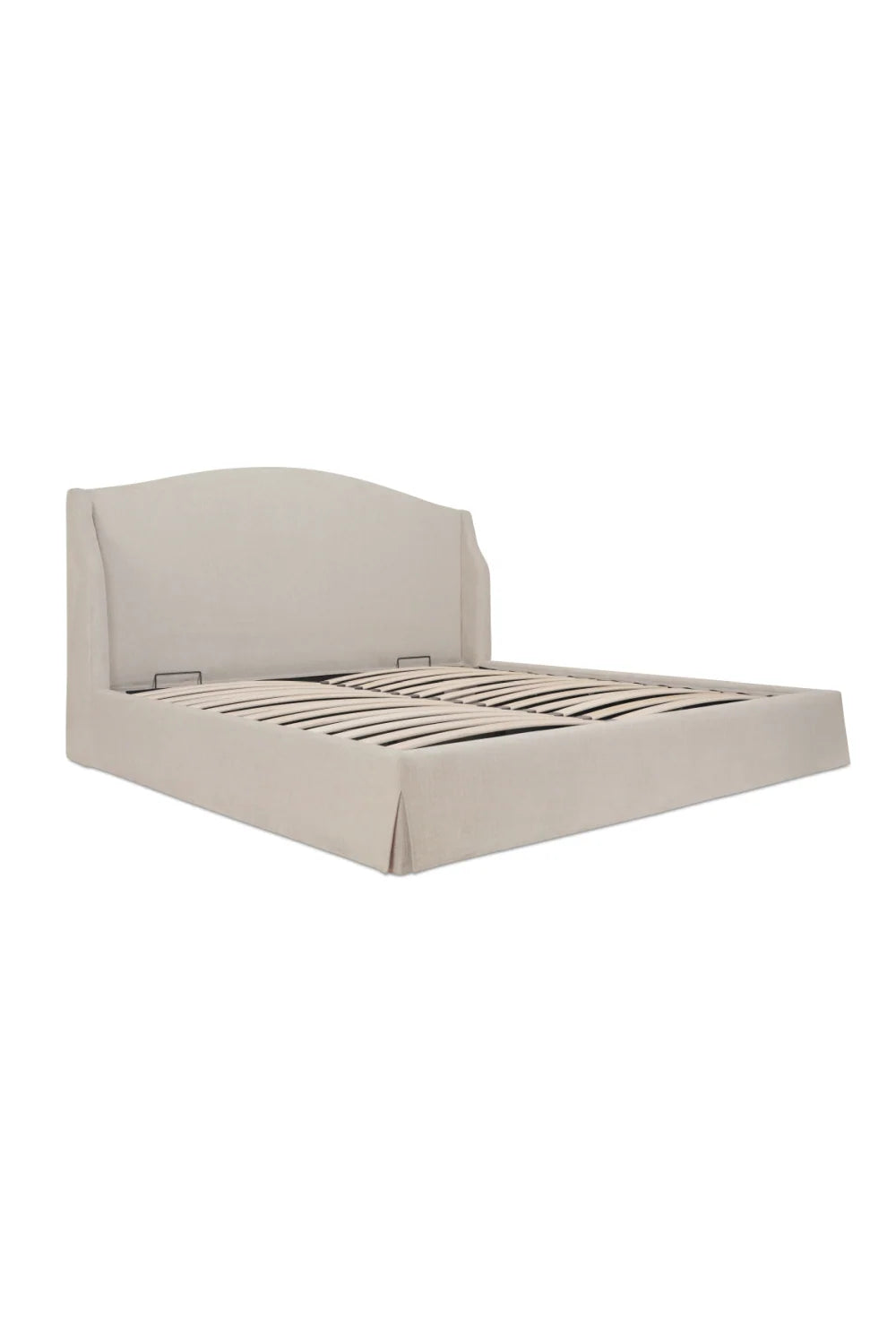 Luxury Upholstered Modern Wingback Storage Bed European Style for Villa