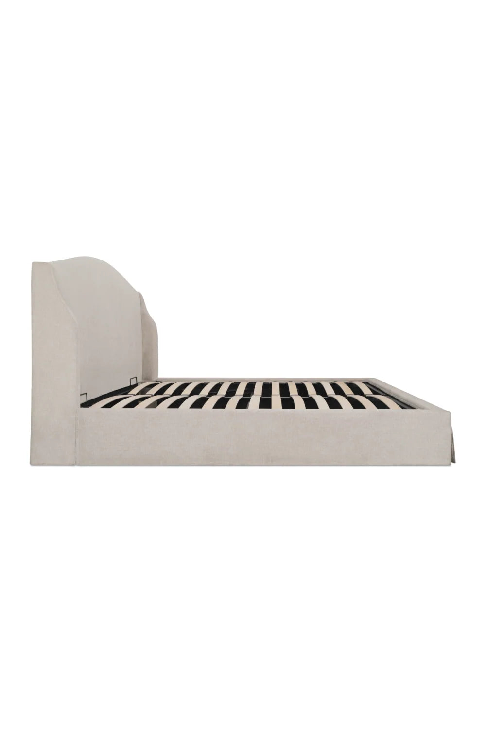 Luxury Upholstered Modern Wingback Storage Bed European Style for Villa