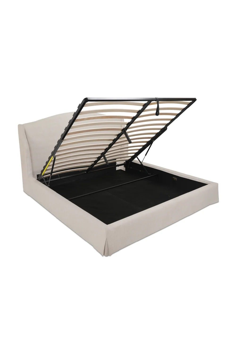 Luxury Upholstered Modern Wingback Storage Bed European Style for Villa