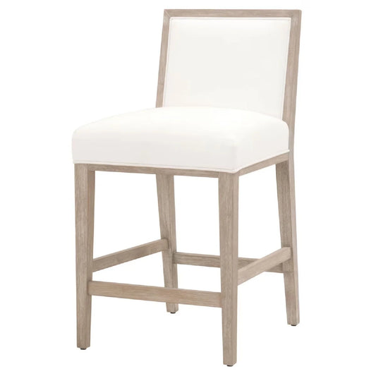 Luxury Upholstered Modern Wood Counter Stool Set European Style for Villa
