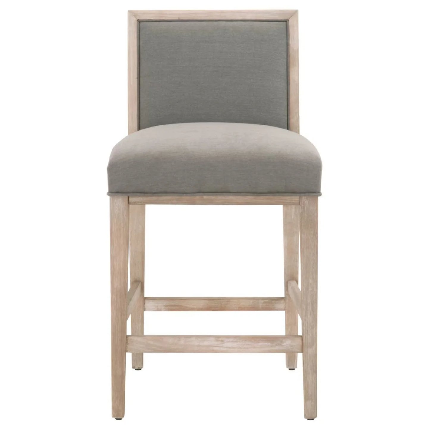 Luxury Upholstered Modern Wood Counter Stool Set European Style for Villa