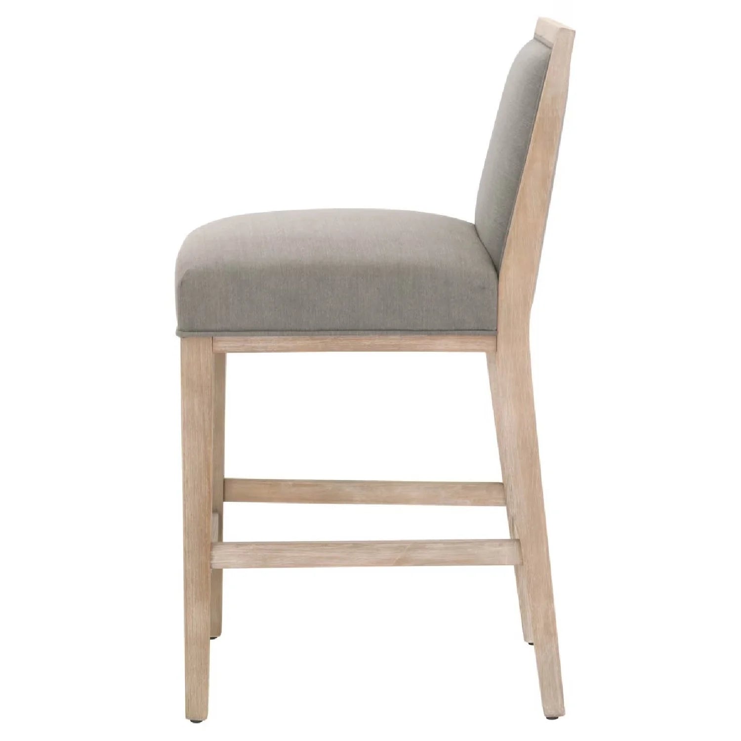 Luxury Upholstered Modern Wood Counter Stool Set European Style for Villa