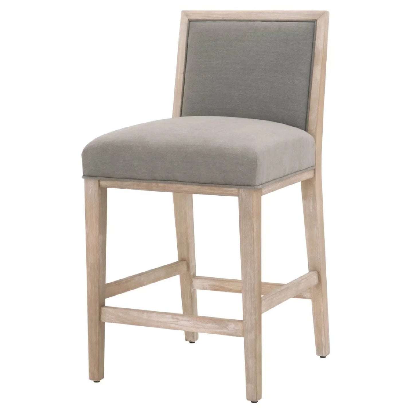 Luxury Upholstered Modern Wood Counter Stool Set European Style for Villa