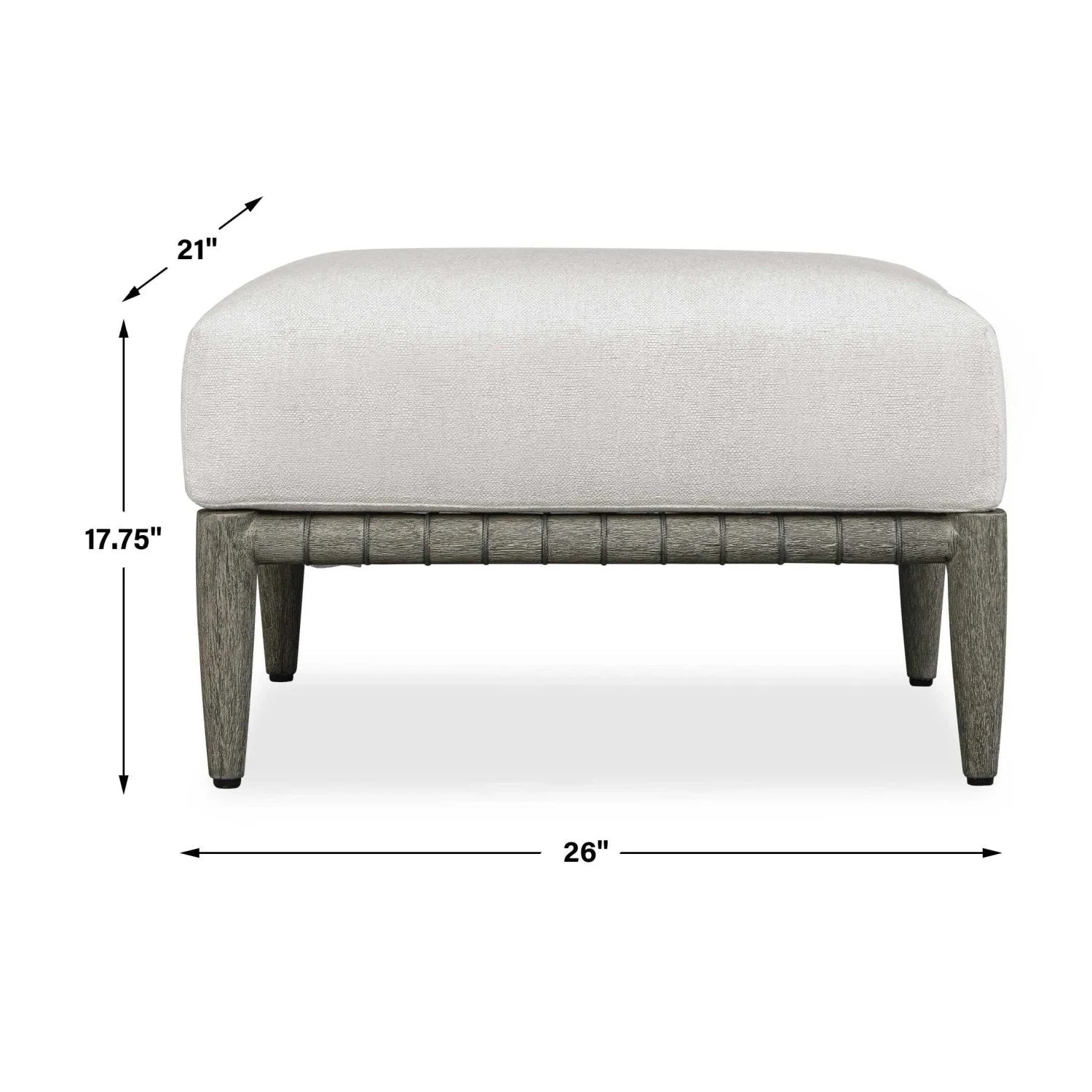 Luxury Upholstered Modern Wood Outdoor Ottoman European Style for Villa