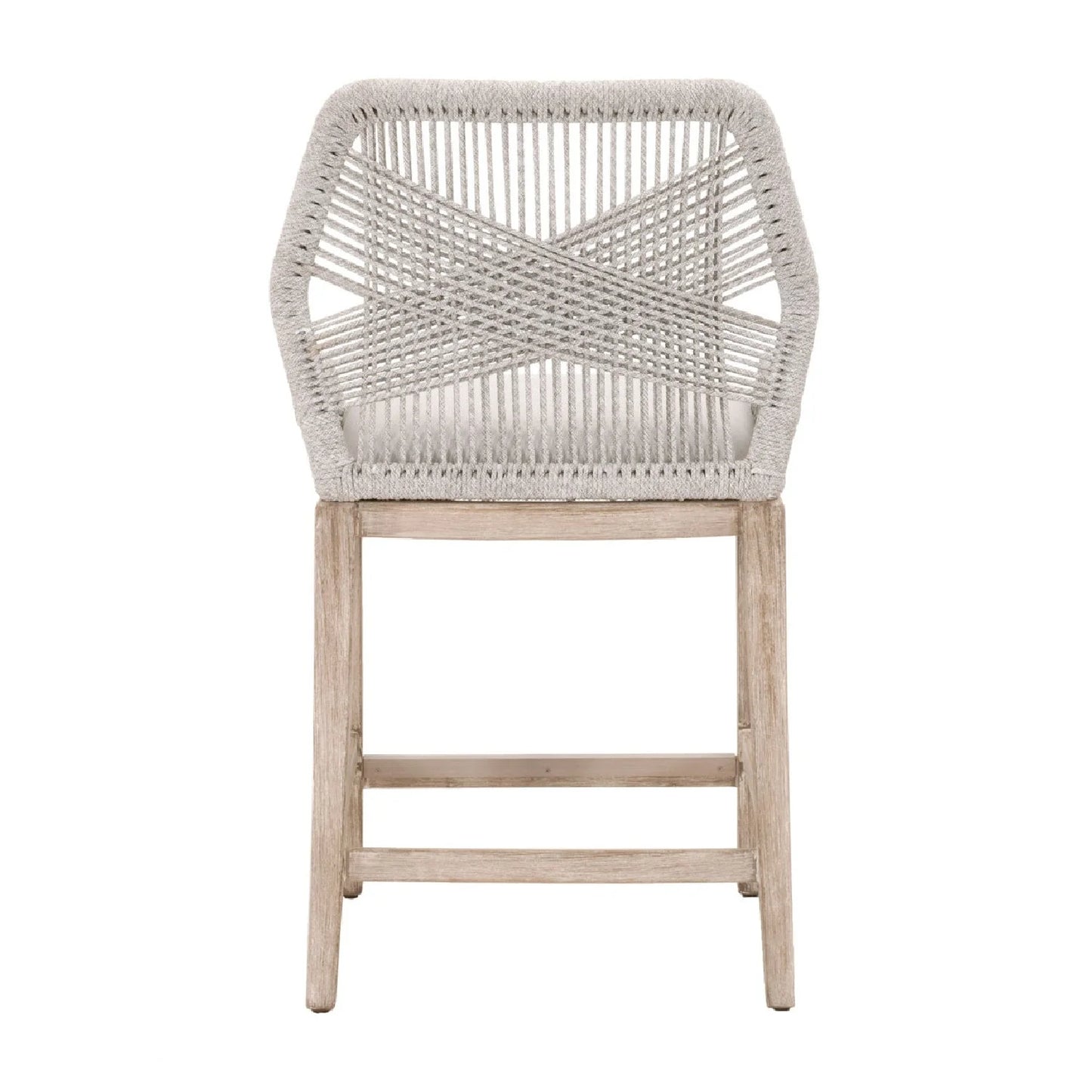 Luxury Upholstered Modern Woven Flat Rope Counter Stool European Style for Villa