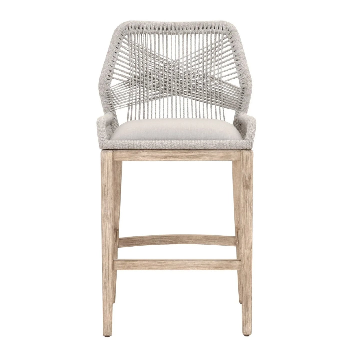 Luxury Upholstered Modern Woven Rope Bar Stool European Style for Villa