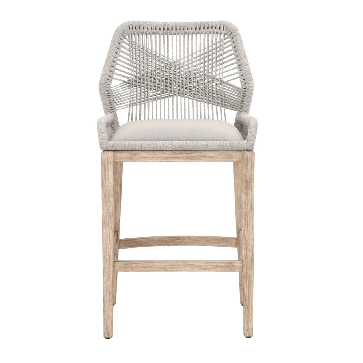 Luxury Upholstered Modern Woven Rope Bar Stool European Style for Villa
