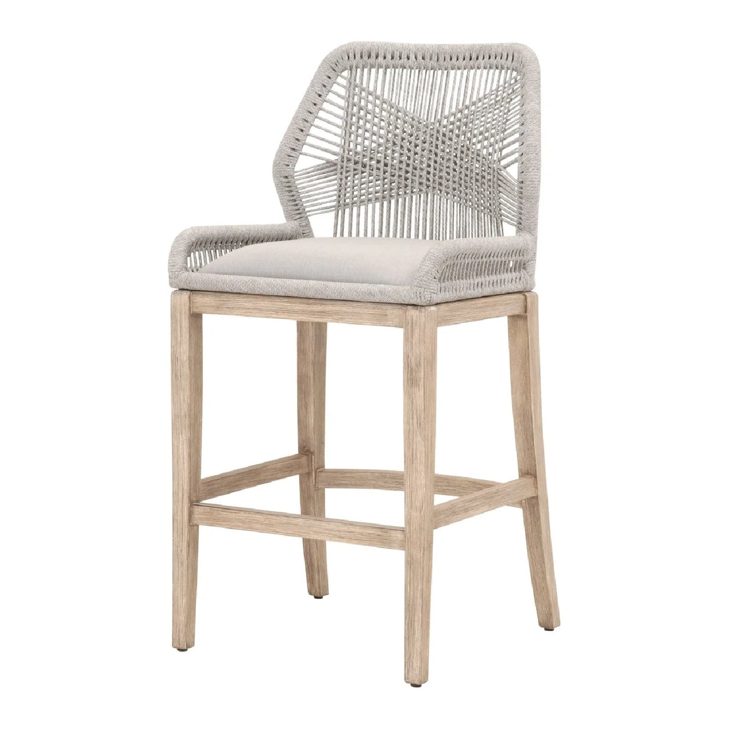 Luxury Upholstered Modern Woven Rope Bar Stool European Style for Villa