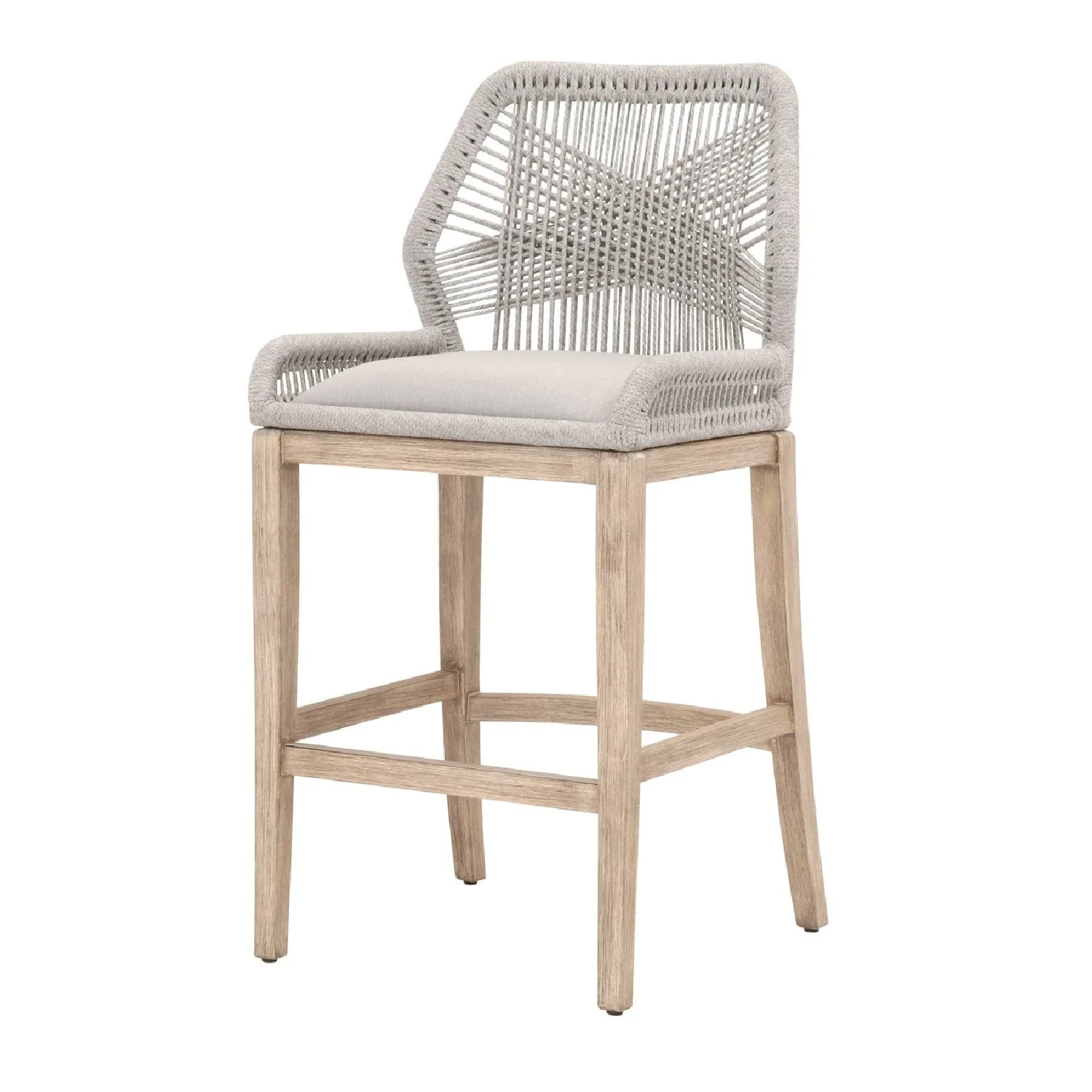 Luxury Upholstered Modern Woven Rope Bar Stool European Style for Villa