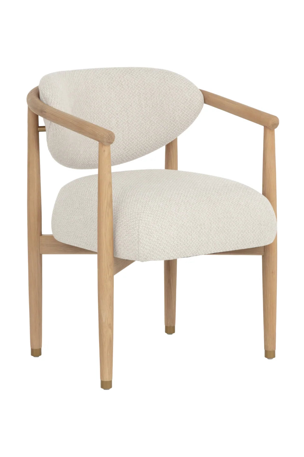 Luxury Upholstered Oak Modern Dining Armchair European Style for Villa
