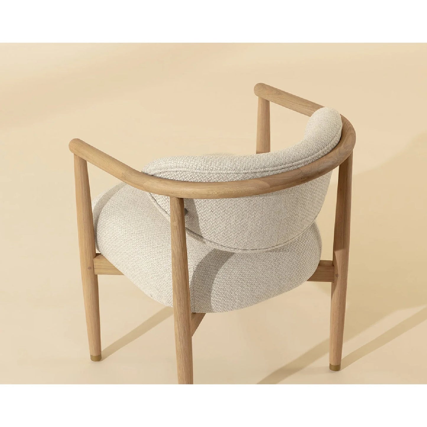 Luxury Upholstered Oak Modern Dining Armchair European Style for Villa