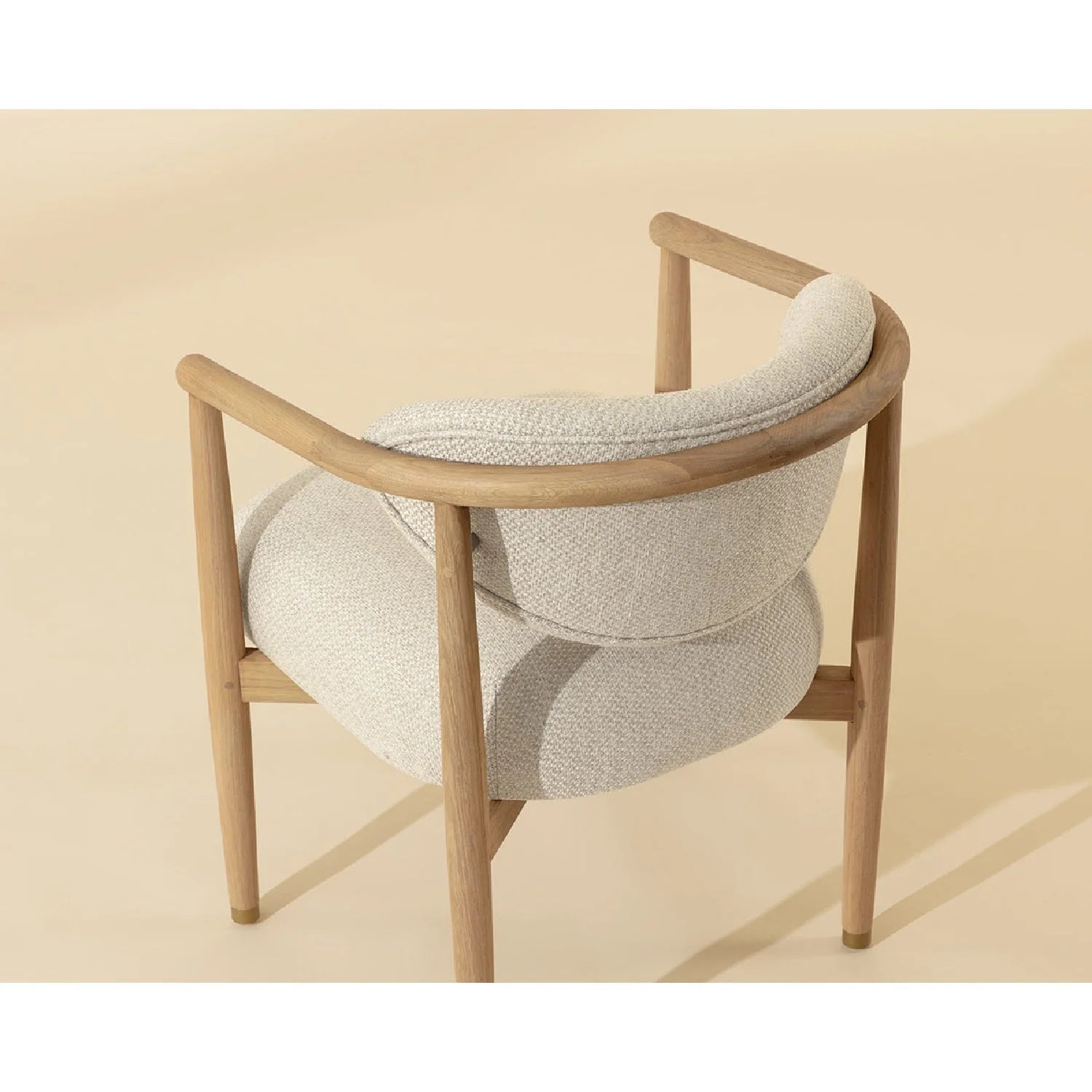 Luxury Upholstered Oak Modern Dining Armchair European Style for Villa