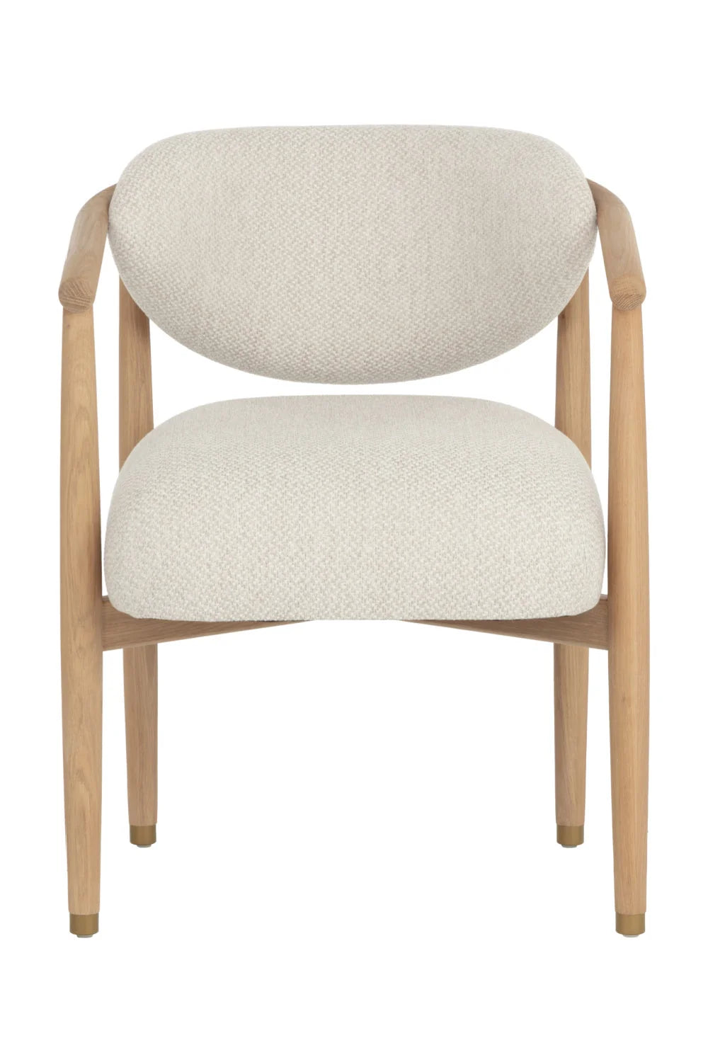 Luxury Upholstered Oak Modern Dining Armchair European Style for Villa