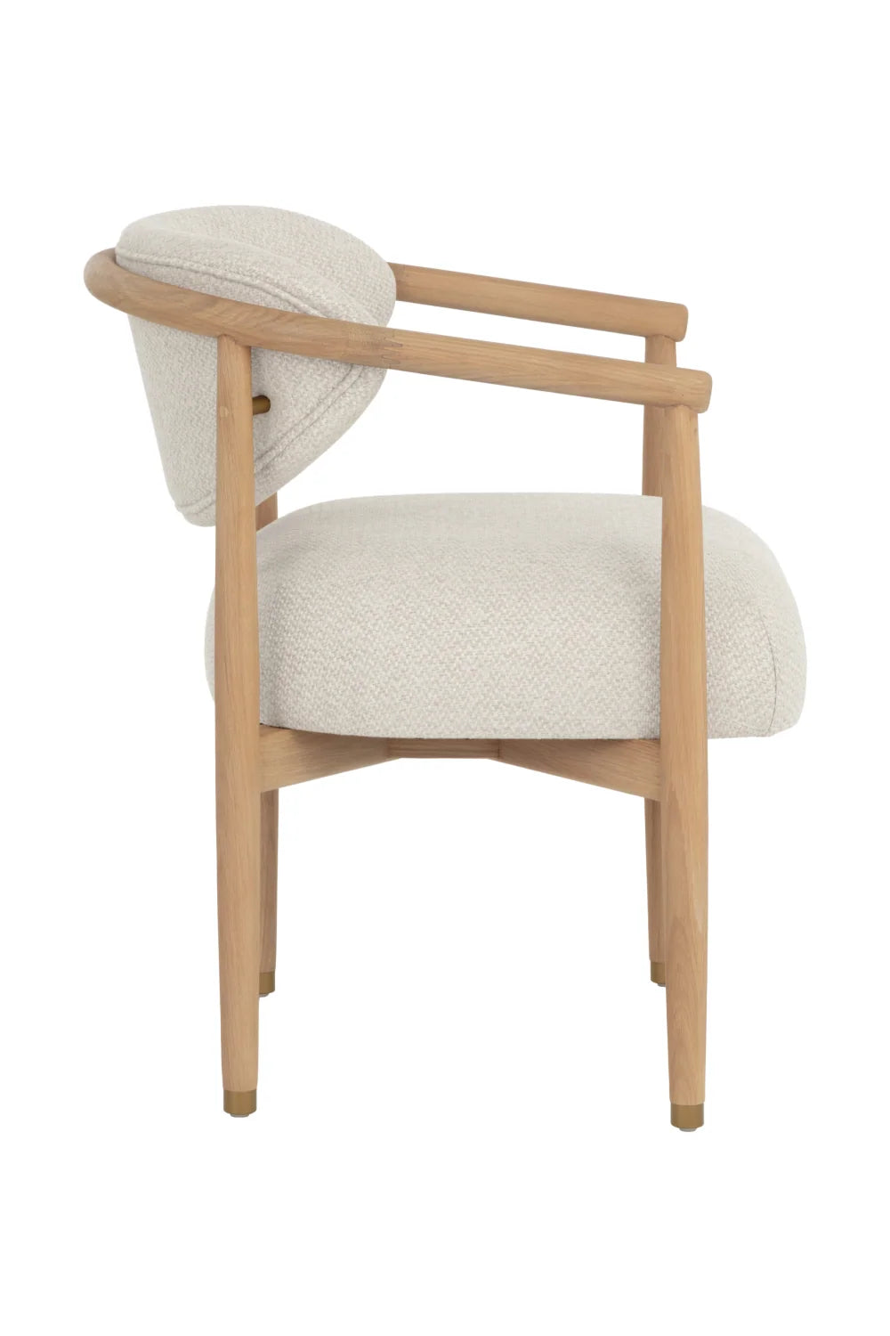 Luxury Upholstered Oak Modern Dining Armchair European Style for Villa