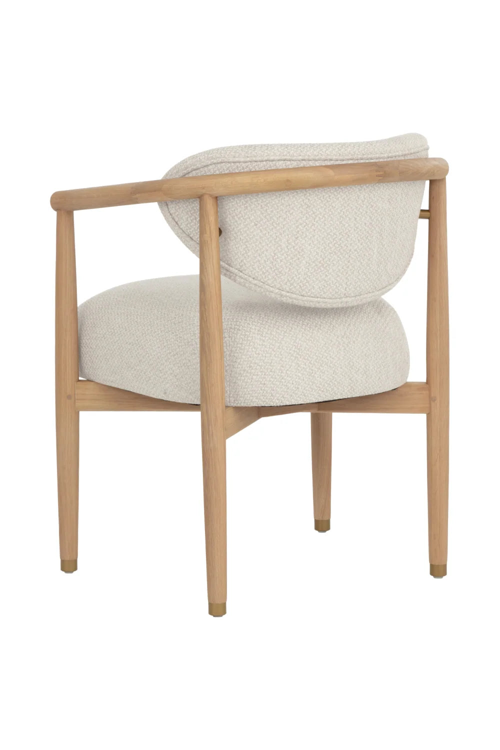 Luxury Upholstered Oak Modern Dining Armchair European Style for Villa