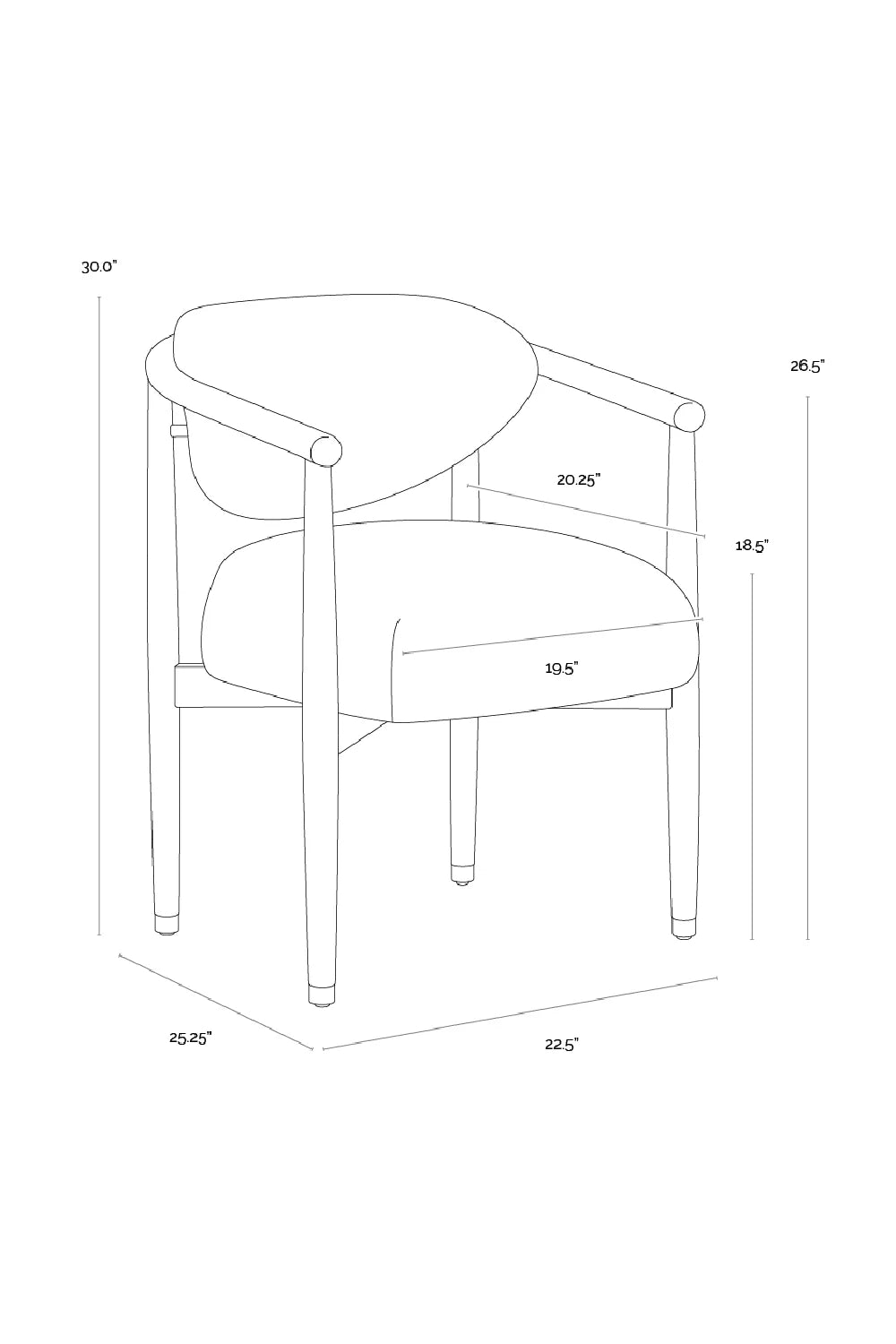 Luxury Upholstered Oak Modern Dining Armchair European Style for Villa