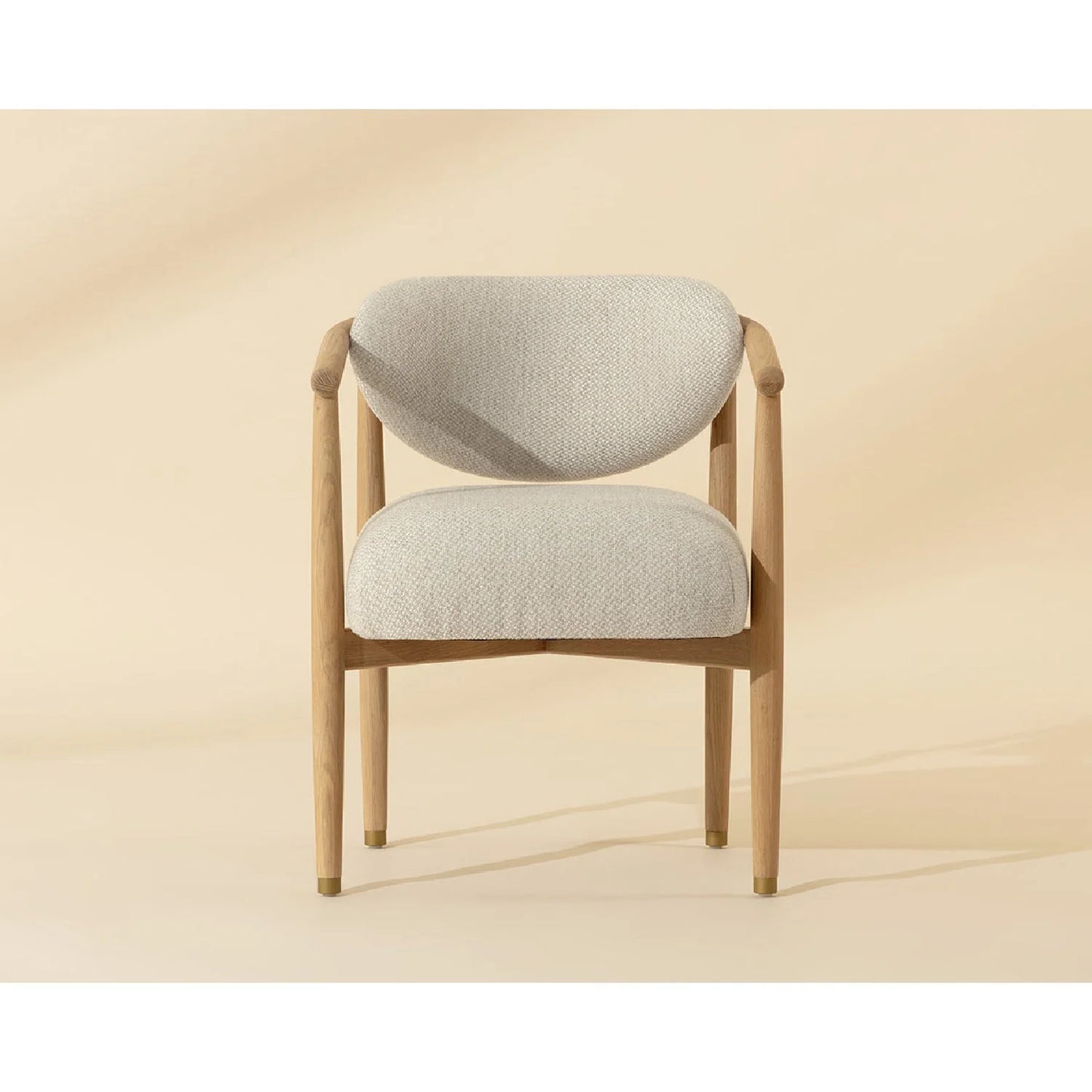 Luxury Upholstered Oak Modern Dining Armchair European Style for Villa