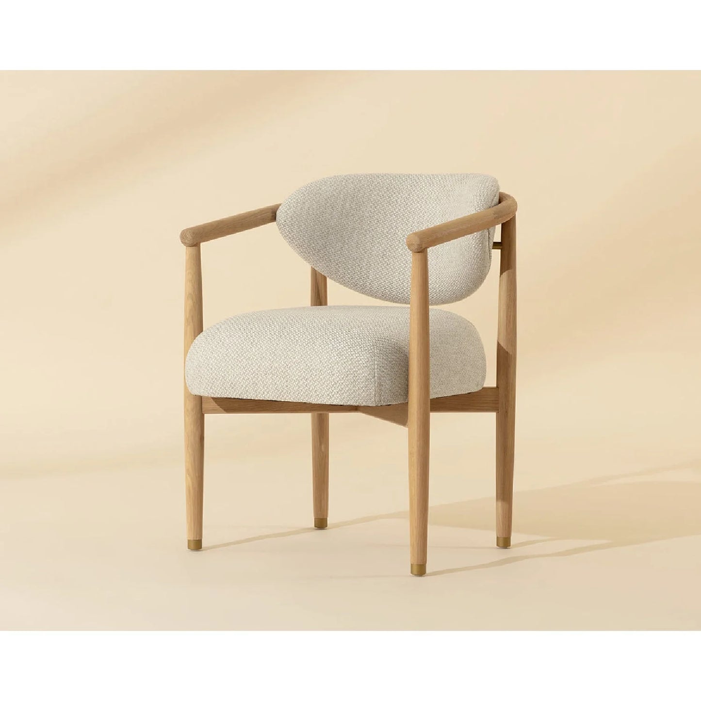 Luxury Upholstered Oak Modern Dining Armchair European Style for Villa