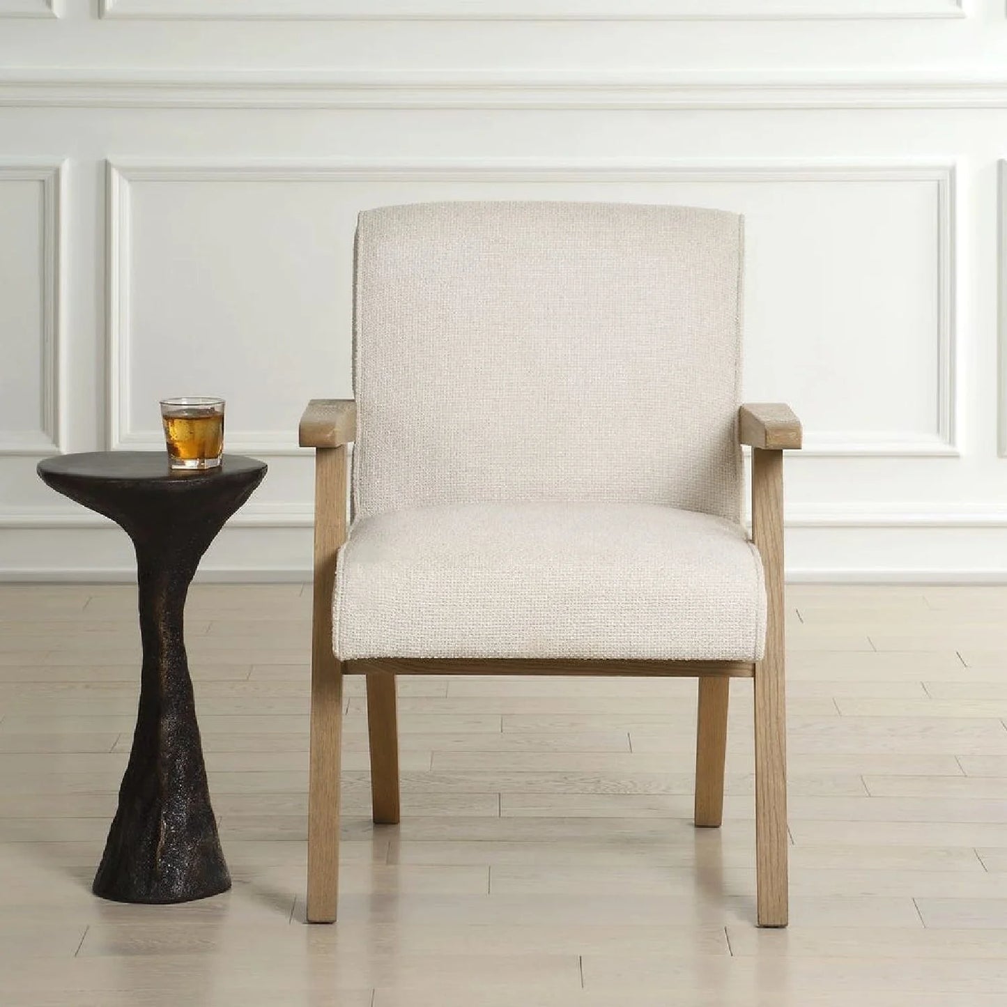 Luxury Upholstered Oak Modern Dining Chair European Style for Villa