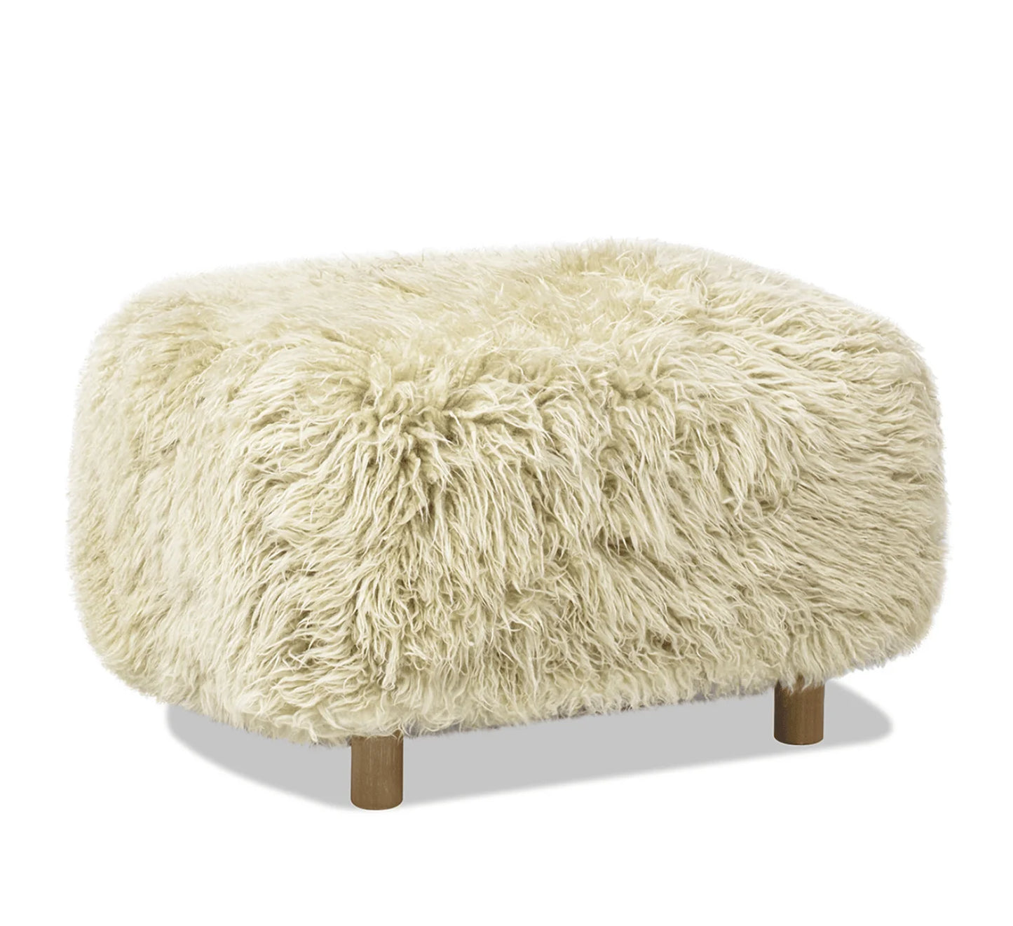 Luxury Upholstered Sheepskin Ottoman European Style for Villa